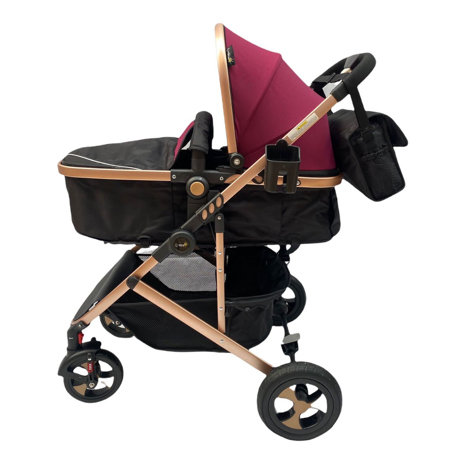 Carucior 2 in 1 transformabil landou-sport, 808 Visiniu/Negru fotografia produsului View 3 L