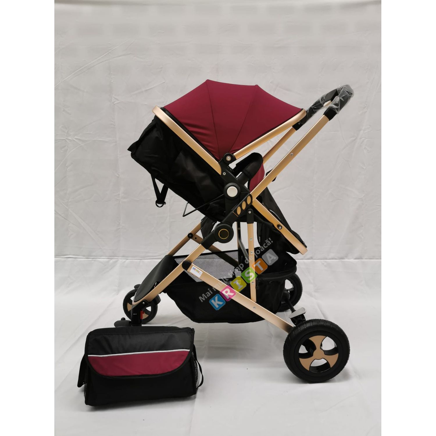 Carucior 2 in 1 transformabil landou-sport, 808 Visiniu/Negru fotografia produsului View 7 L