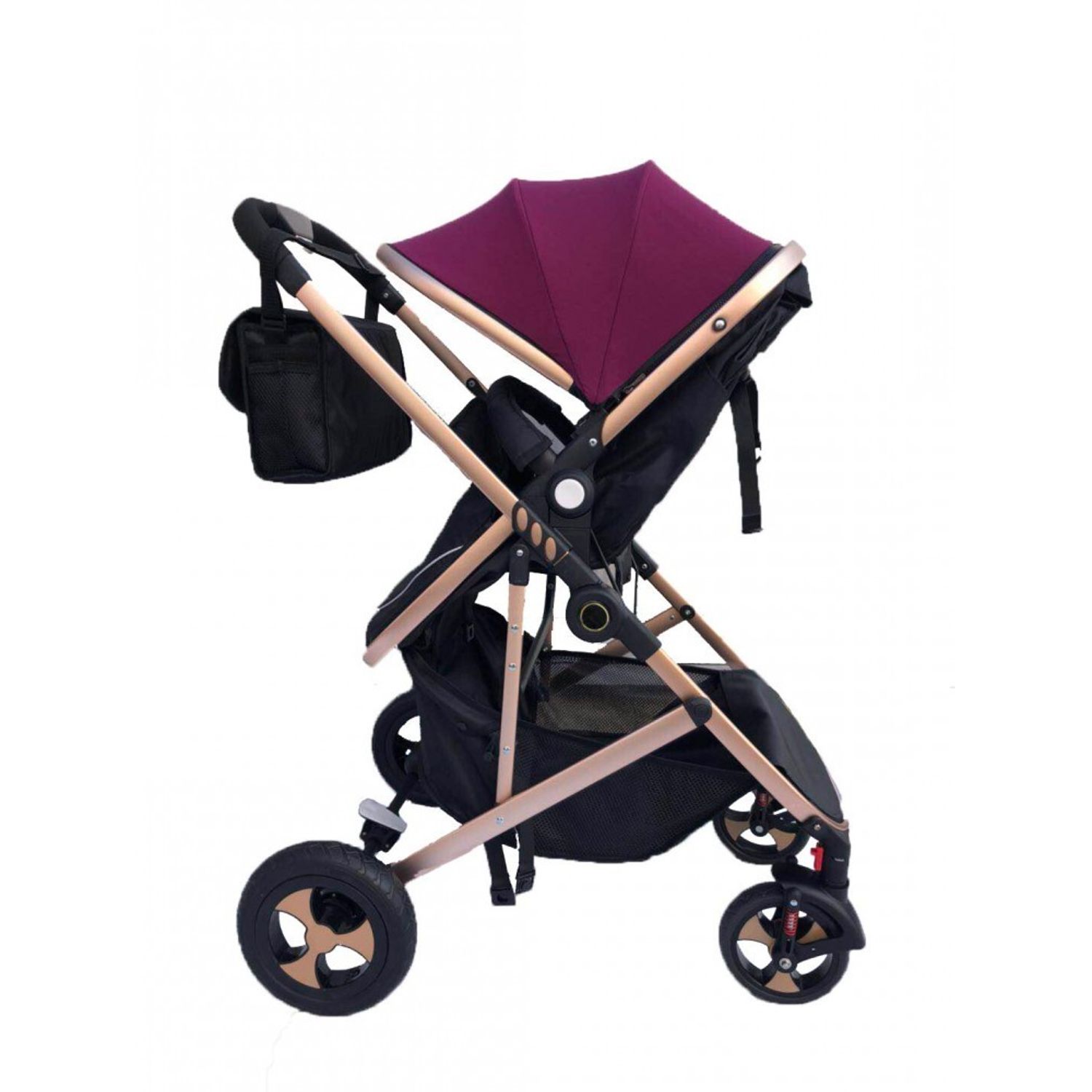 Carucior 2 in 1 transformabil landou-sport, 808 Visiniu/Negru fotografia produsului View 8 L