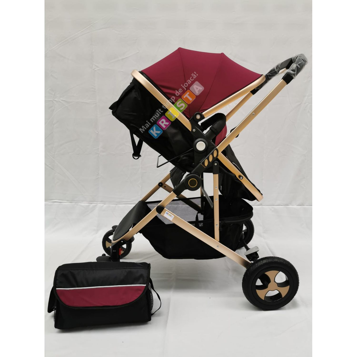 Carucior 2 in 1 transformabil landou-sport, 808 Visiniu/Negru fotografia produsului View 10 L