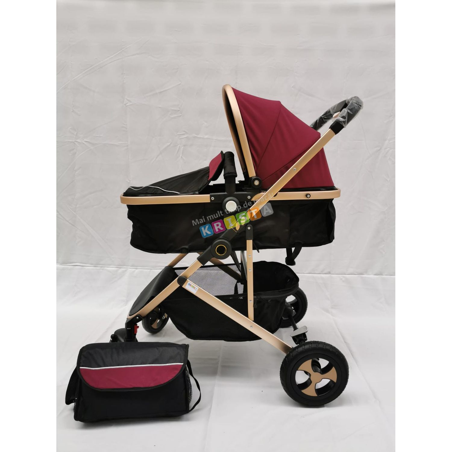 Carucior 2 in 1 transformabil landou-sport, 808 Visiniu/Negru fotografia produsului View 12 L