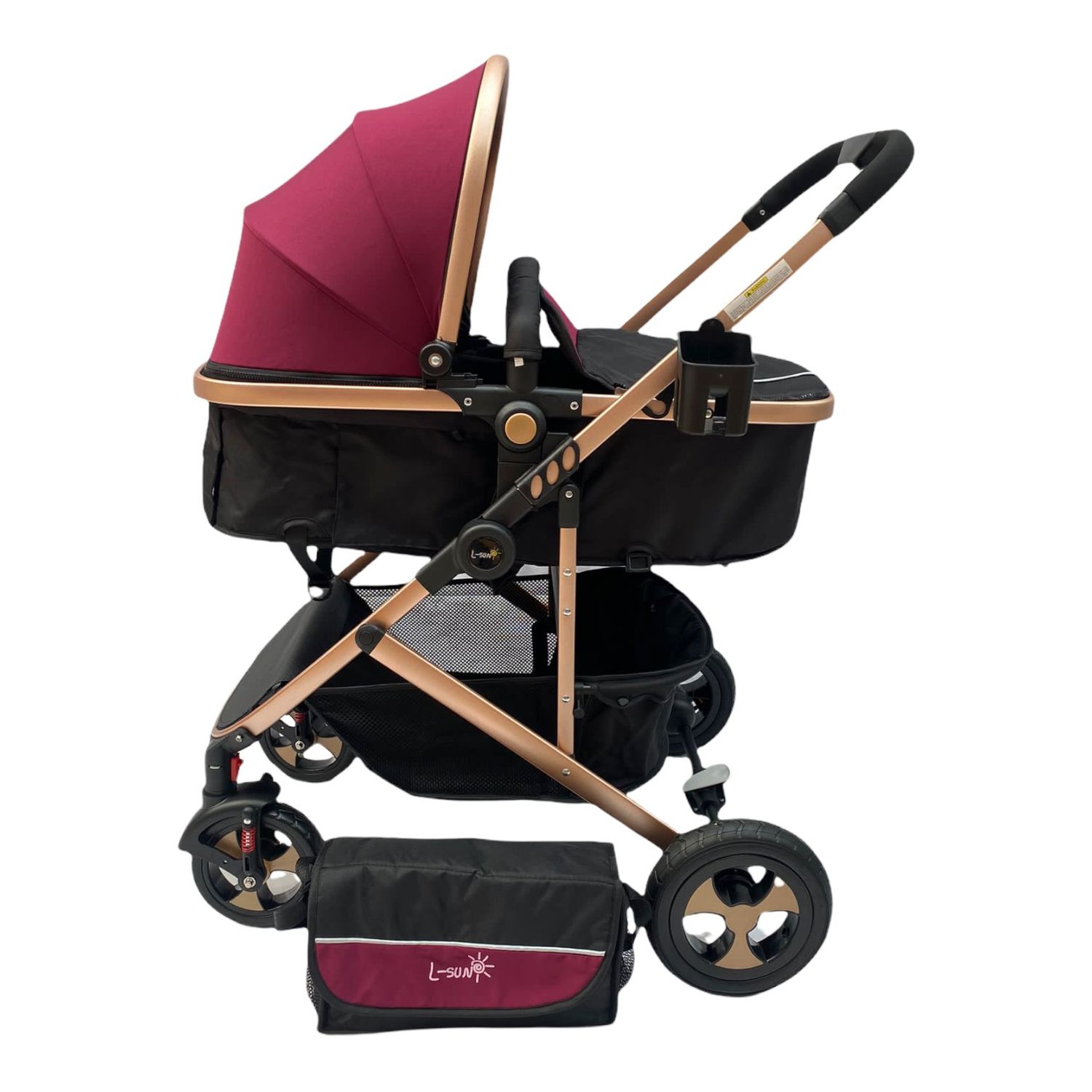 Carucior 2 in 1 transformabil landou-sport, 808 Visiniu/Negru fotografia produsului View 6 L