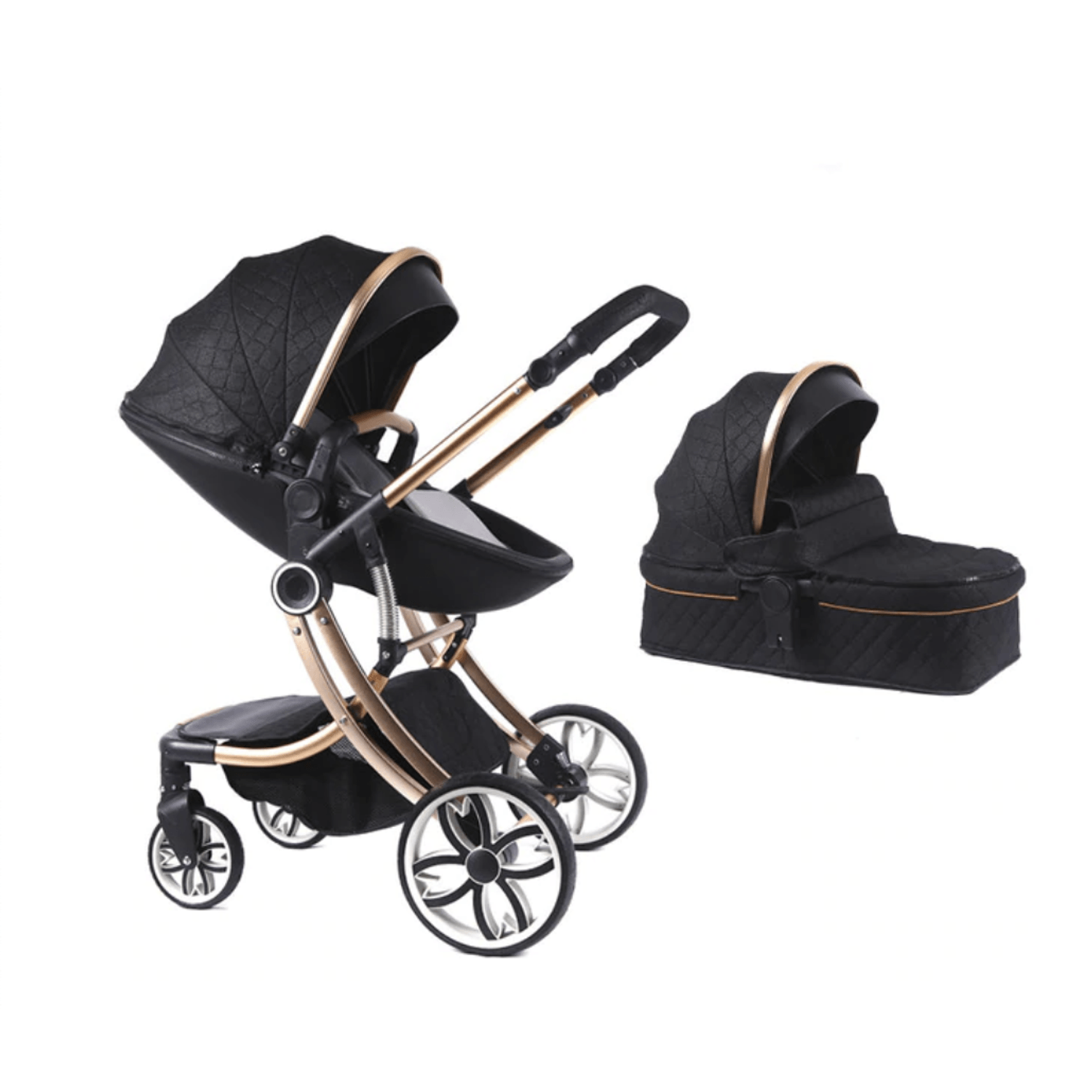 Carucior 2 in 1 Egg Shape F1 - negru fotografia produsului