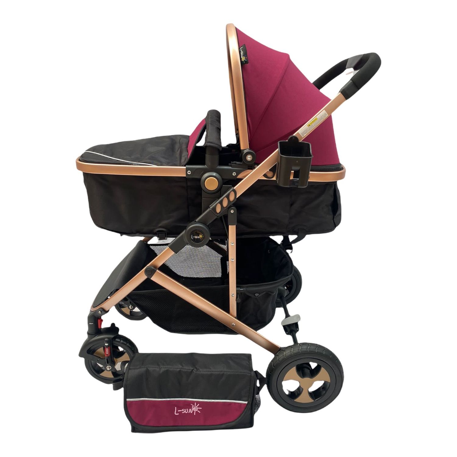 Carucior 2 in 1 transformabil landou-sport, 808 Visiniu/Negru fotografia produsului