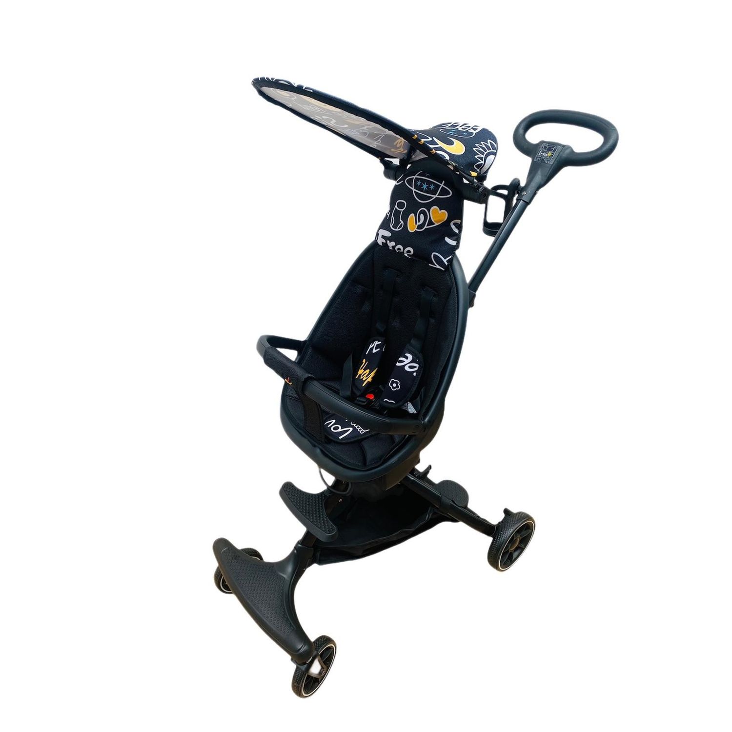 Carucior sport compact, bidirectional, pliabil si portabil, Easy A6 - Smiley face fotografia produsului View 5 L