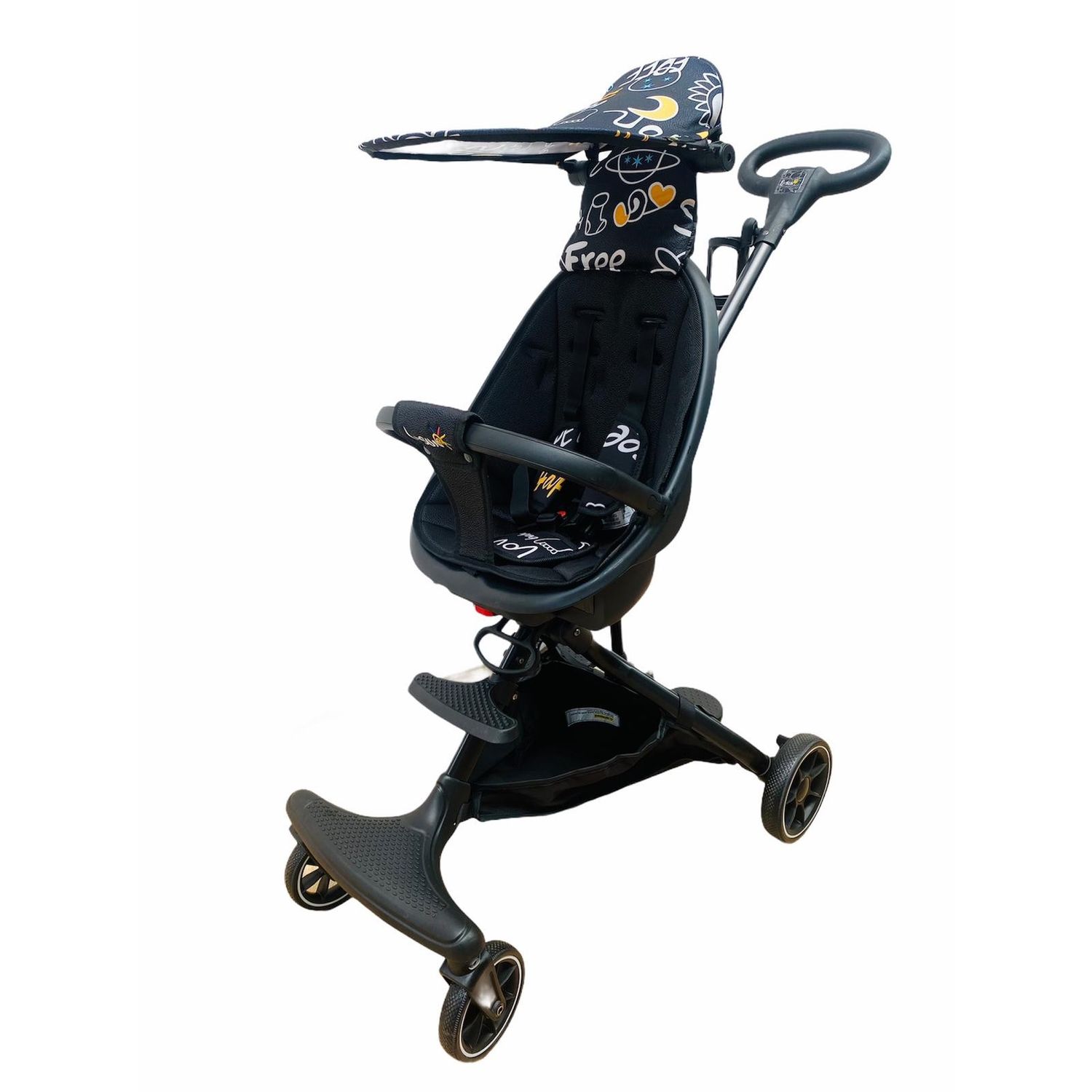 Carucior sport compact, bidirectional, pliabil si portabil, Easy A6 - Smiley face fotografia produsului View 2 L