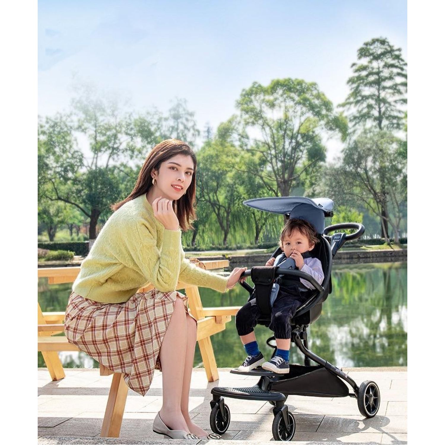 Carucior sport compact, bidirectional, pliabil si portabil, Easy A6 - Smiley face fotografia produsului View 19 L