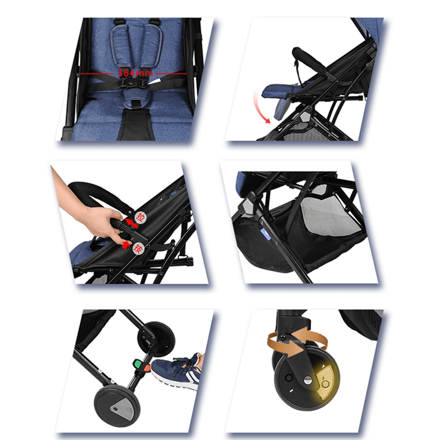 Carucior sport tip troller, transport avion, Y1 - multicolor fotografia produsului View 11 L