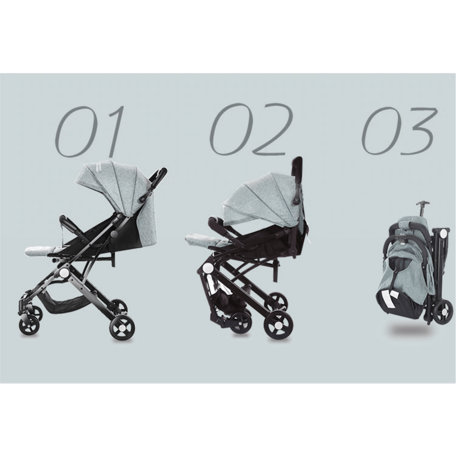 L-Sun - Carucior sport copii, pliere compacta pentru avion, cu sistem ...