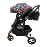 Carucior 2 in 1 transformabil landou-sport, 808 Negru cu flori fotografia produsului View 5 S