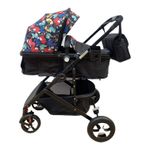 Carucior 2 in 1 transformabil landou-sport, 808 Negru cu flori fotografia produsului View 6 S