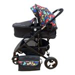 Carucior 2 in 1 transformabil landou-sport, 808 Negru cu flori fotografia produsului View 4 S