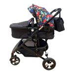 Carucior 2 in 1 transformabil landou-sport, 808 Negru cu flori fotografia produsului