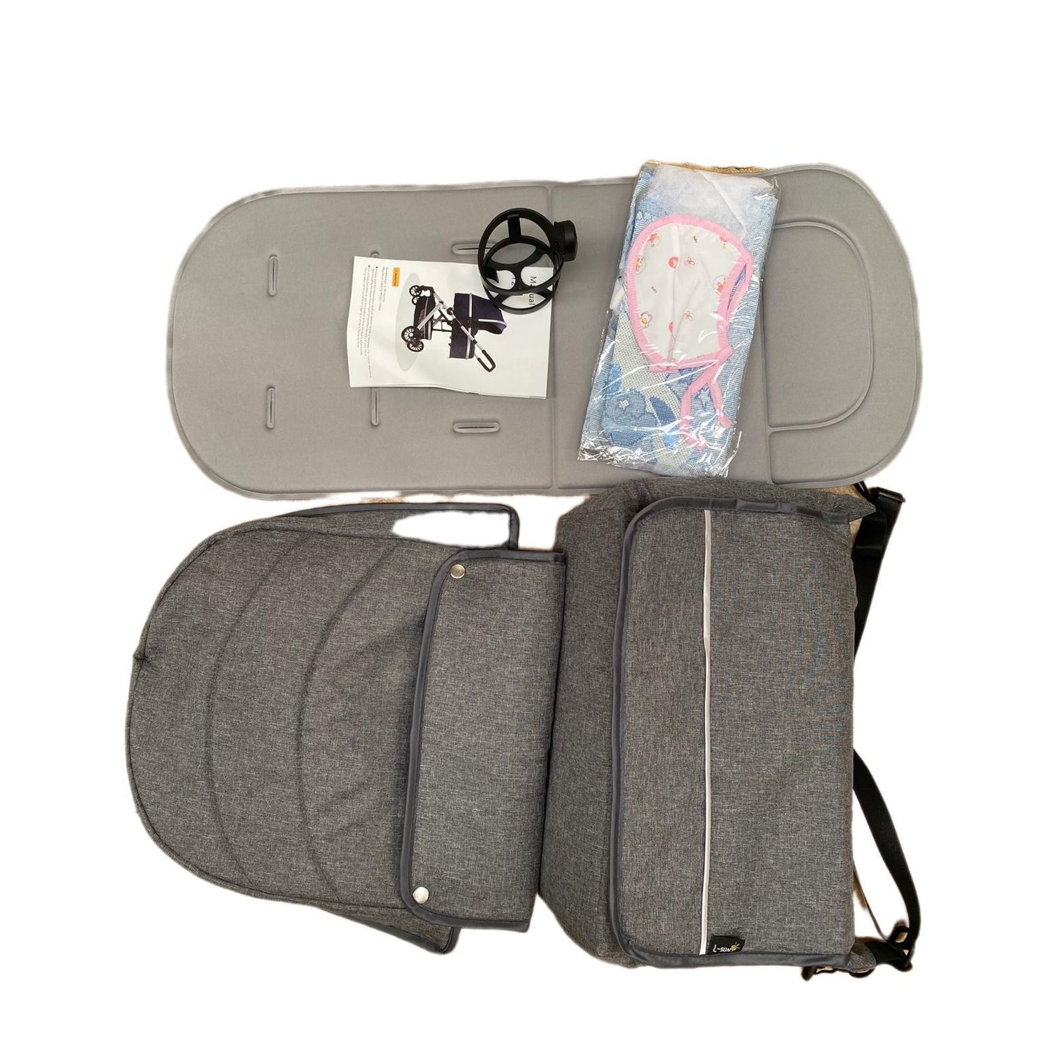 Carucior 2 in 1, reversibil, cu suspensii, T7 crem - L-Sun fotografia produsului View 14 L