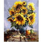 Tablou PM964, Floarea Soarelui cu stergar, Picteaza dupa numere, cu rama de lemn, 40x50 cm - Krista fotografia produsului