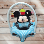 Fotoliu bebe cu spatar si arcada - Mickey Mouse 3D, bleu, din plus fotografia produsului View 12 S