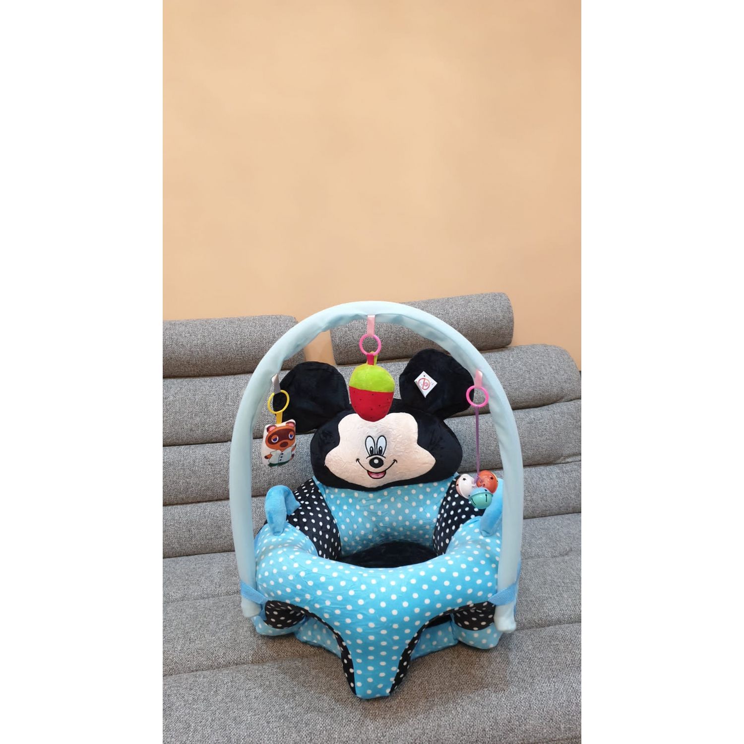 Fotoliu bebe cu spatar si arcada - Mickey Mouse 3D, bleu, din plus fotografia produsului View 5 L