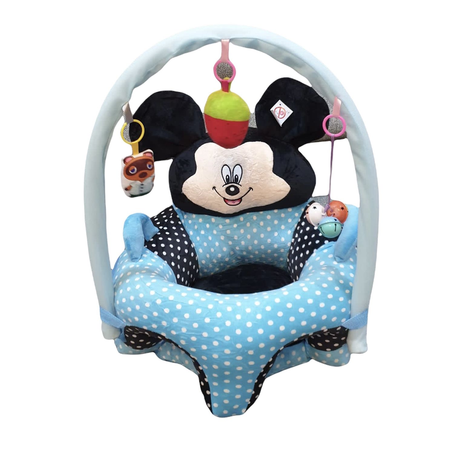 Fotoliu bebe cu spatar si arcada - Mickey Mouse 3D, bleu, din plus fotografia produsului