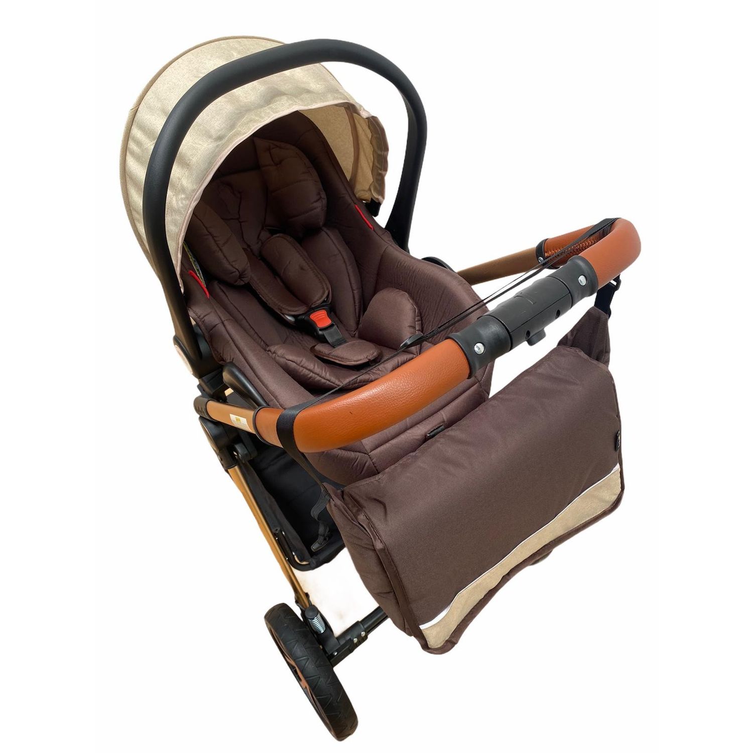 Carucior 3 in 1, cu suspensii, reversibil, T9 - crem fotografia produsului View 10 L