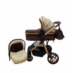Carucior 3 in 1, cu suspensii, reversibil, T9 - crem fotografia produsului