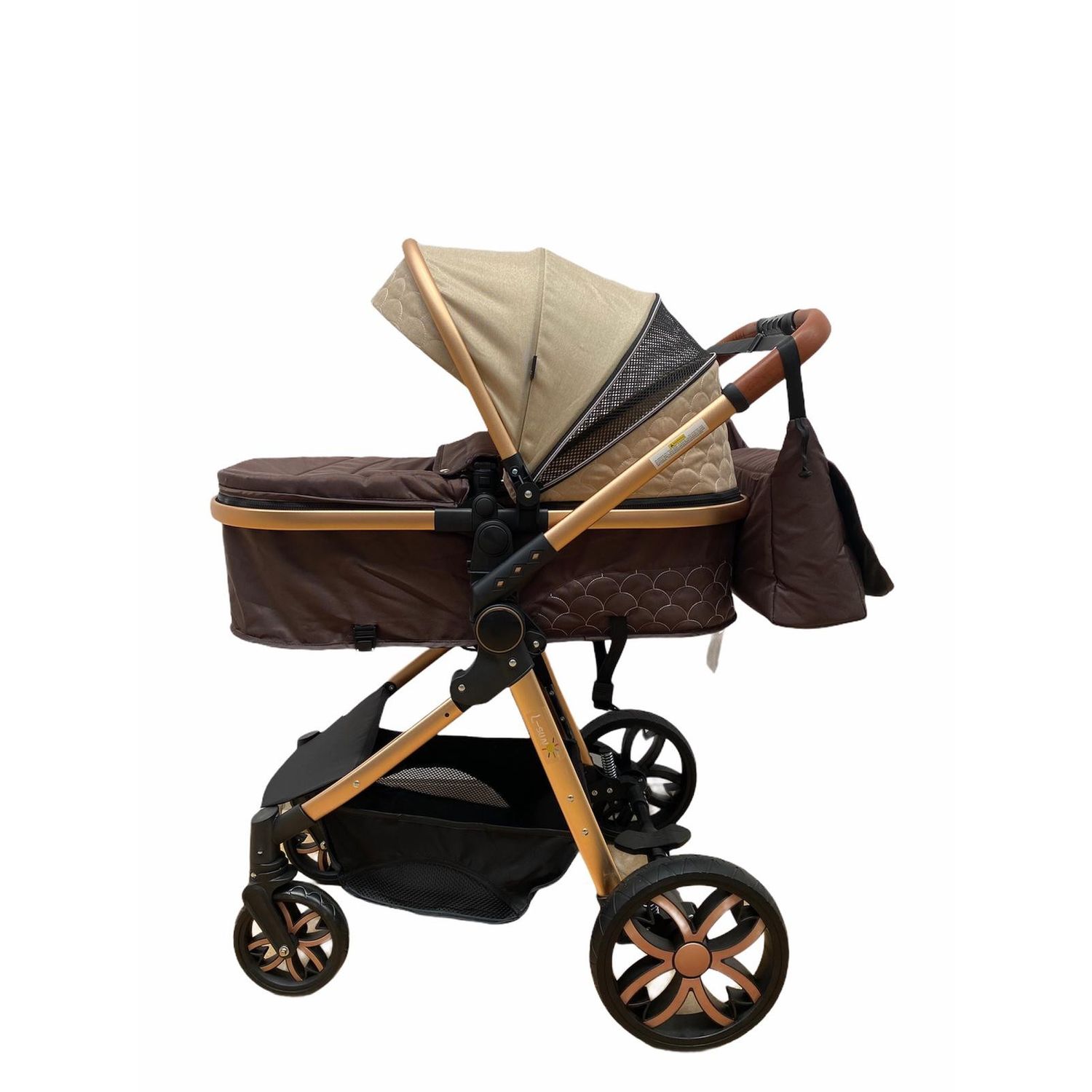 Carucior 3 in 1, cu suspensii, reversibil, T9 - crem fotografia produsului View 6 L