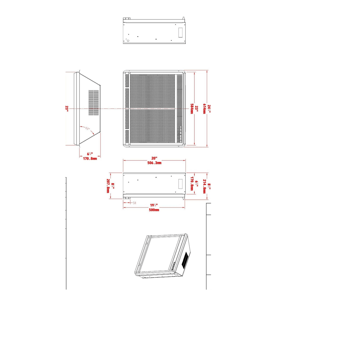 Focar electric  Vlad,  Dimensiuni(&Icirc;*L*A): 506x584x215 mm, 1500 W fotografia produsului View 5 L