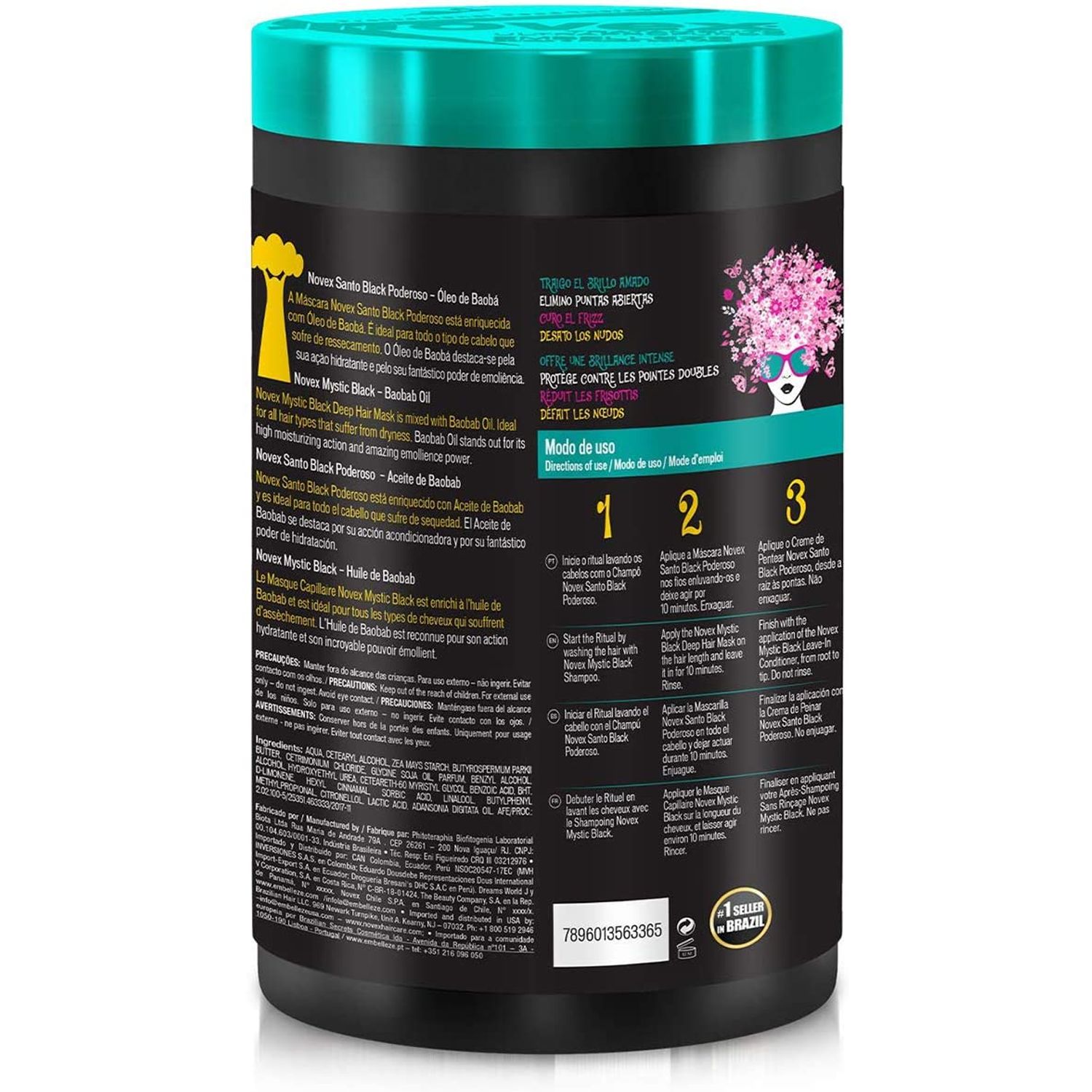 Masca tratament par cret Mystic Black 400 g fotografia produsului View 3 L