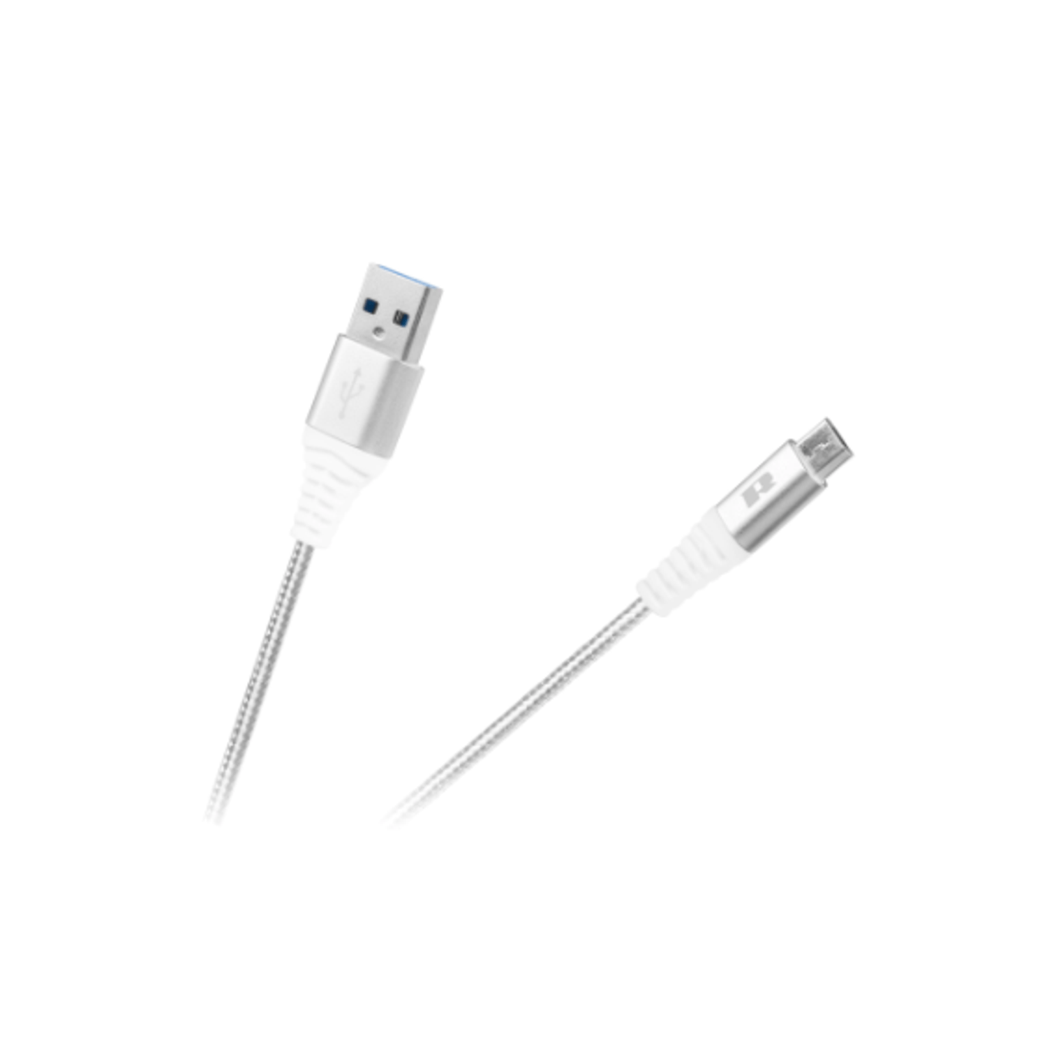 Cablu USB - micro USB Rebel 50 cm, alb fotografia produsului