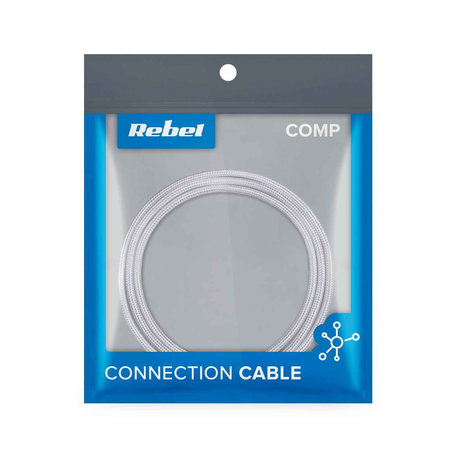 Cablu USB - micro USB Rebel 50 cm, alb fotografia produsului View 2 L