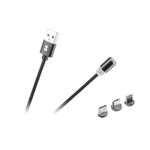 Cablu USB magnetic 3 in 1 Rebel 100 cm negru, USB-C fotografia produsului