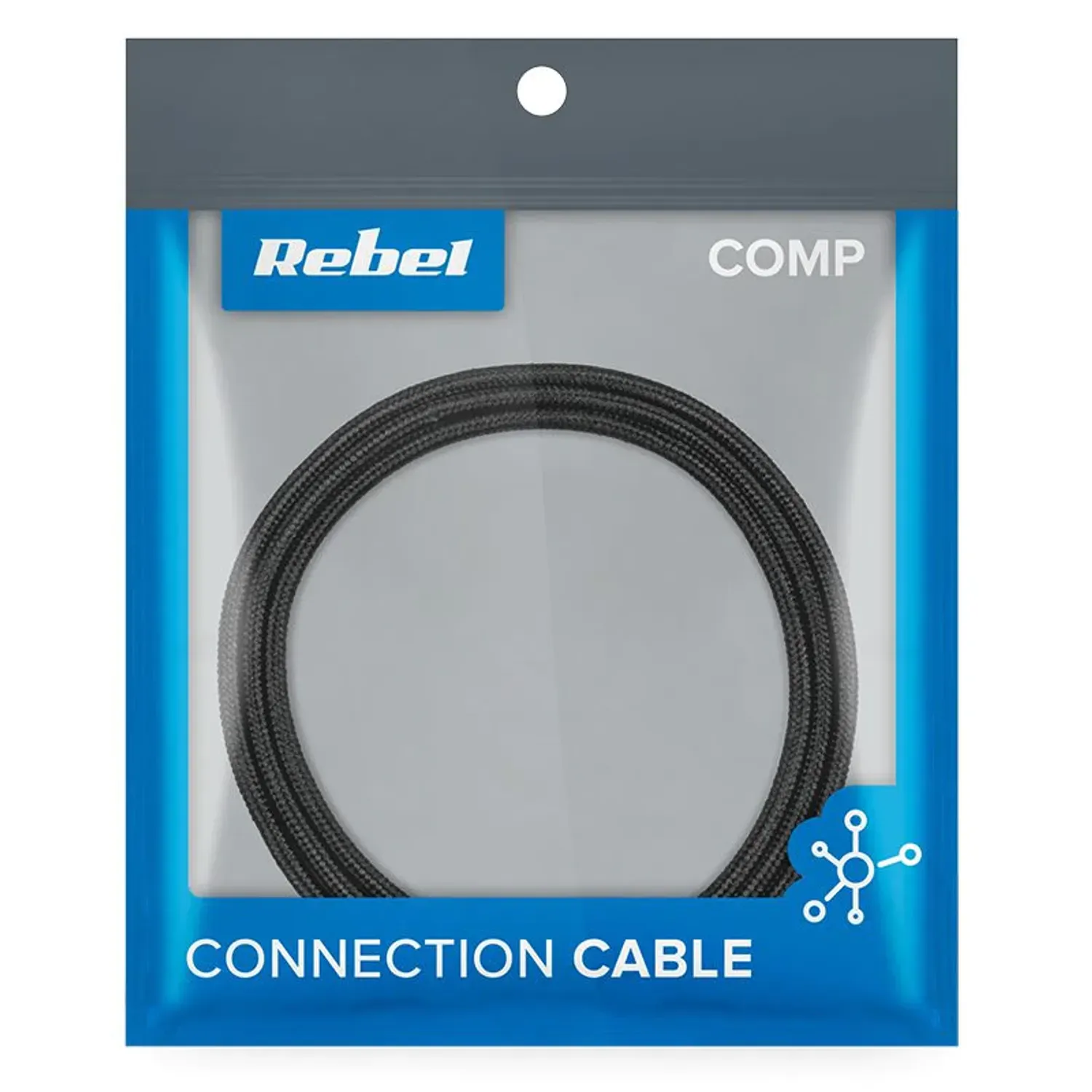 Cablu USB magnetic 3 in 1 Rebel 100 cm negru, USB-C fotografia produsului View 3 L