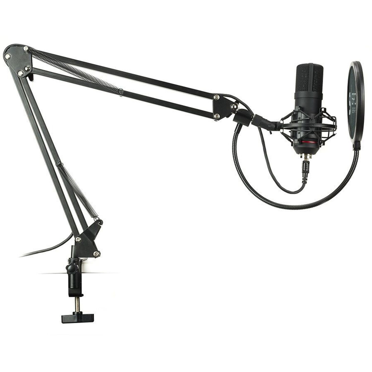 Microfon Streaming SPC Gear SM900, brat ajustabil, popfilter, shockmount, USB (Negru) fotografia produsului View 3 L