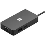 Adaptor multiport Microsoft Travel Hub, USB-C 3.2, Gigabit, HDMI, VGA, Negru fotografia produsului