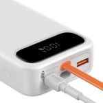 Baterie externa portabila Baseus Block 20000 mAh, Digital Display, 22.5W, Cablu USB-C, Alb fotografia produsului View 4 S