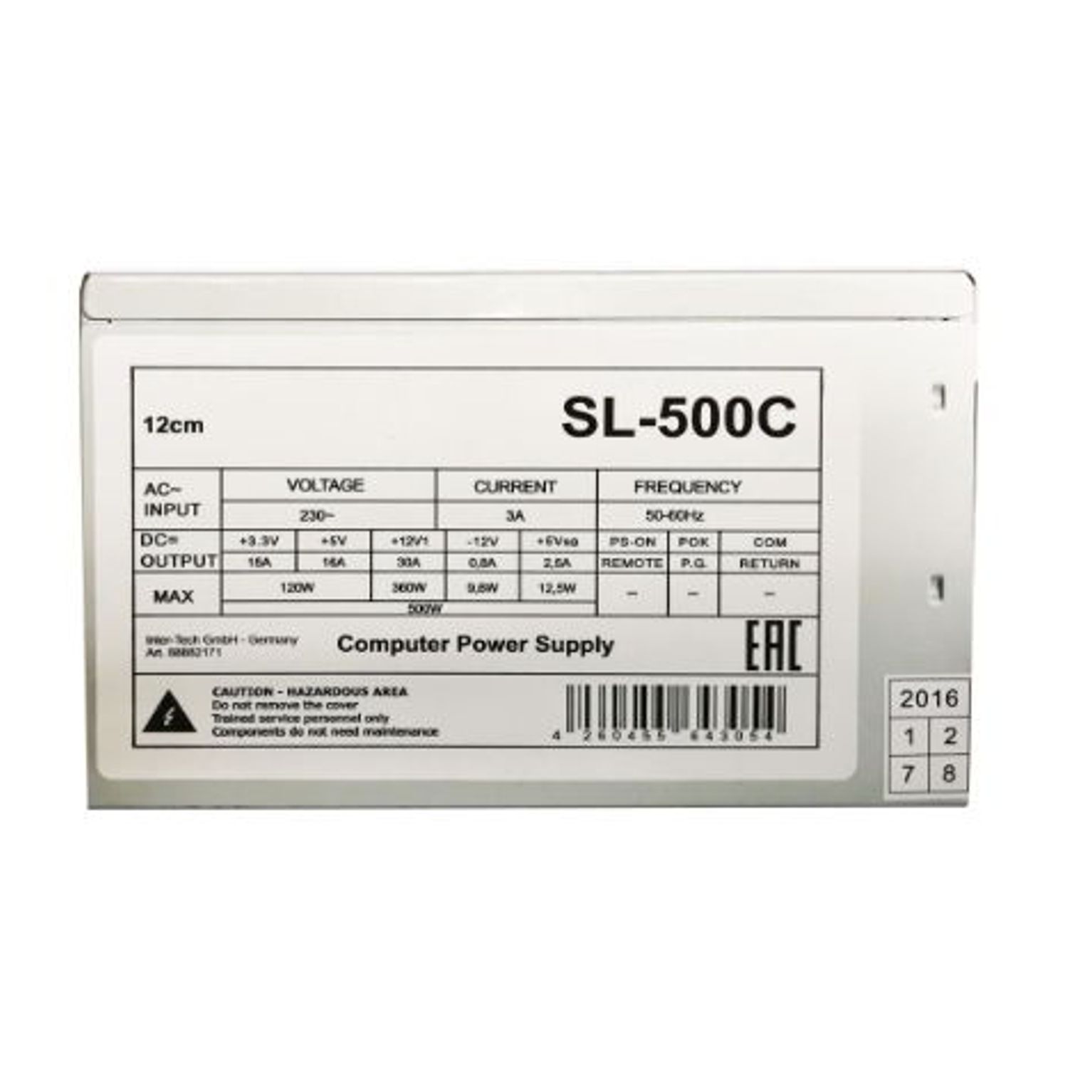 Sursa Inter-Tech SL-500C, 500W , Bulk fotografia produsului View 2 L