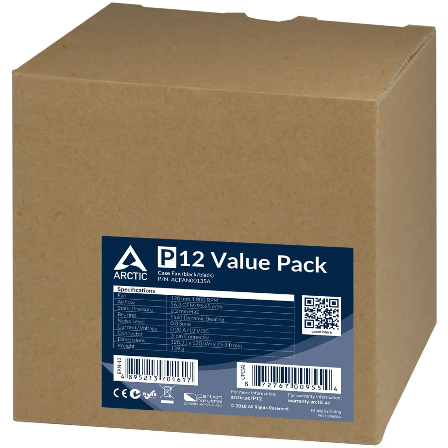 Ventilator ARCTIC P12 Value Pack Black, 120mm fotografia produsului View 2 L