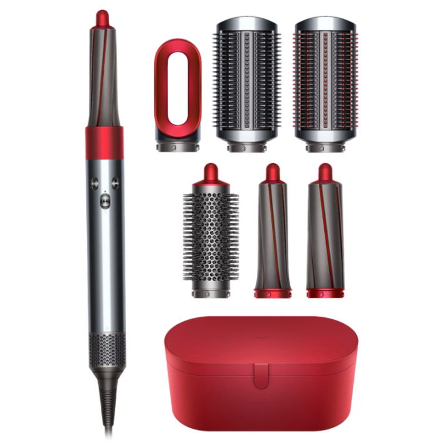 Multistyler Dyson Airwrap Complete HS01, 6 accesorii, 3 trepte de viteza, 3 trepte de temperatura (Gri/Rosu) fotografia produsului