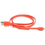Cablu de date Tylt Duo, Lightning/MicroUSB, 0.3m (Rosu) fotografia produsului View 2 S