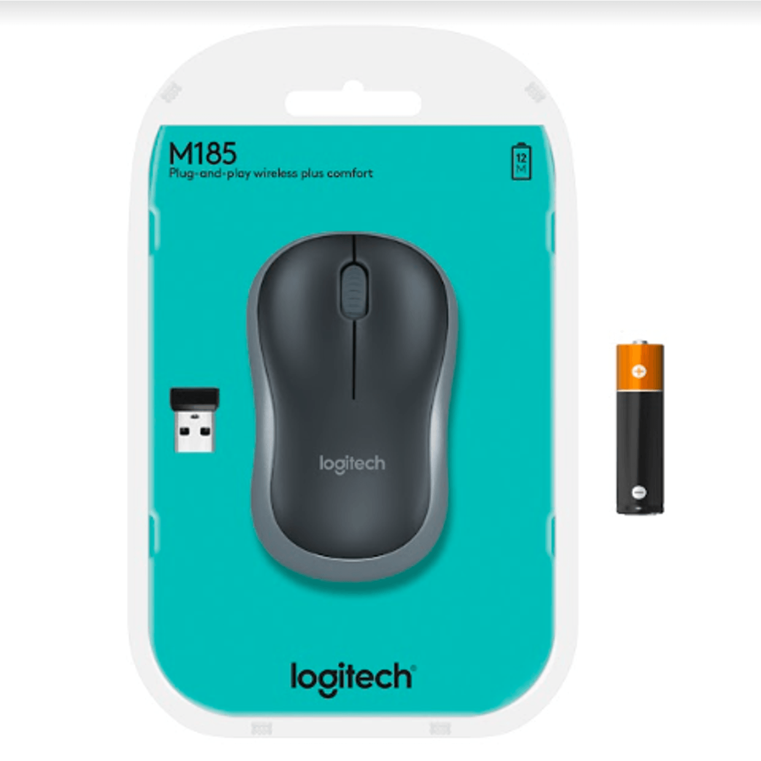 Mouse Optic Wireless Logitech M185, USB, 1000 DPI (Gri) fotografia produsului View 10 L