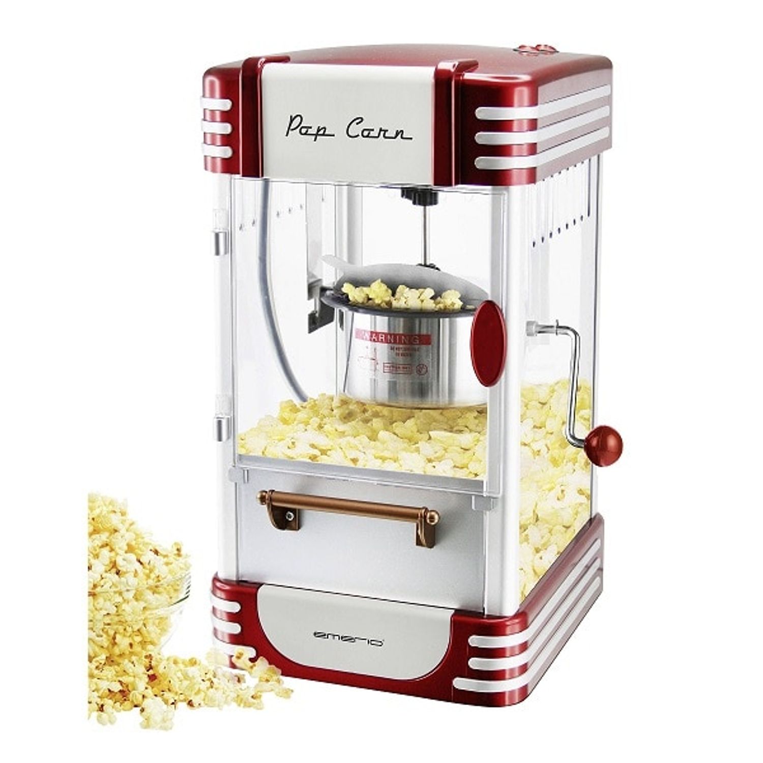 Aparat de facut popcorn, Emerio POM-120650, rosu alb fotografia produsului View 2 L