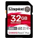 Card de memorie Kingston Canvas React Plus SDHC, 32GB, UHS-II U3, Class 10, V90 fotografia produsului