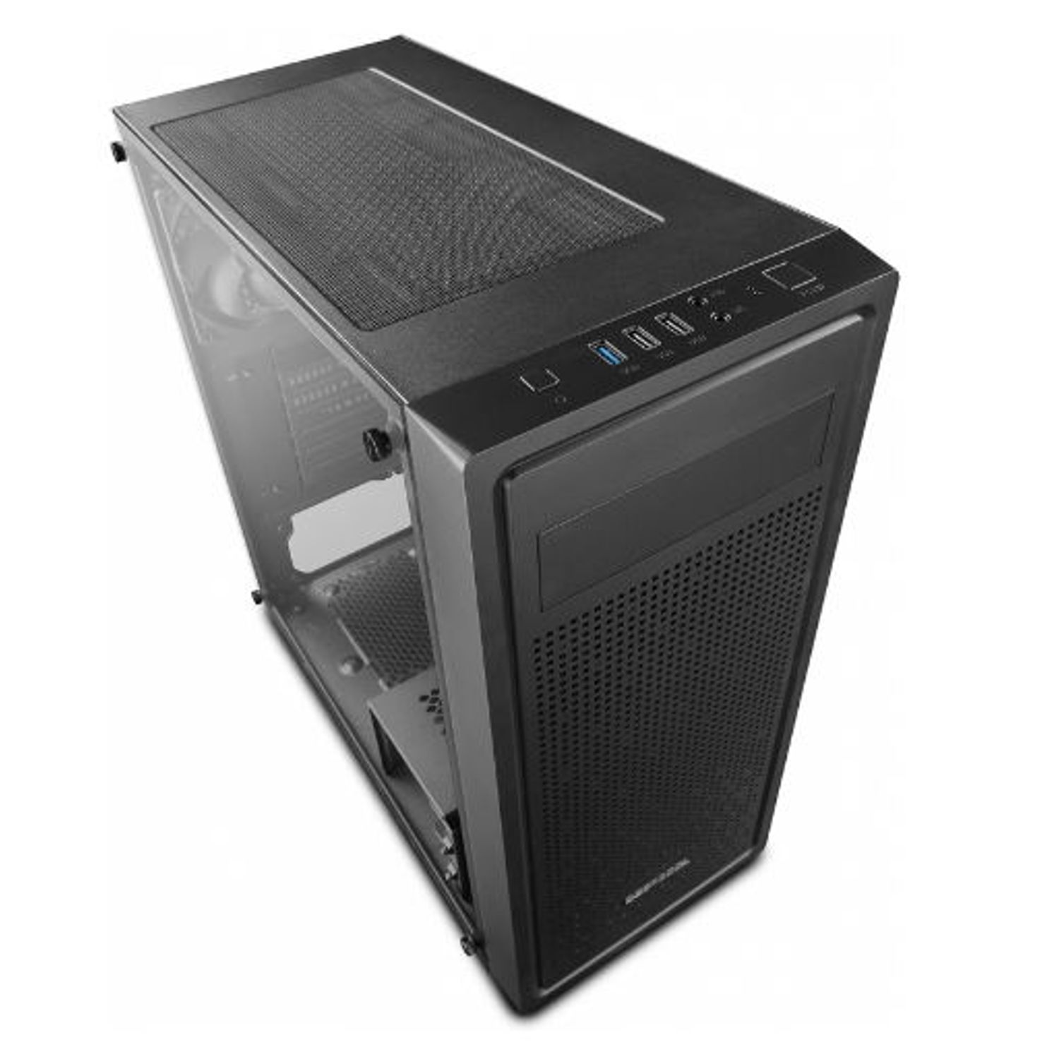 Carcasa Deepcool E-SHIELD, Middle Tower, ATX, fara sursa, black Carcasa Deepcool E-SHIELD, Middle Tower, Tempered Glass (Negru) fotografia produsului View 3 L