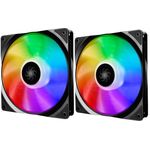 Ventilator Carcasa Deepcool Cf140X2, Rgb Led, 140Mm, 2 buc, controller Ventilator DeepCool CF140, 2 buc., LED RGB, 140mm (Negru) fotografia produsului