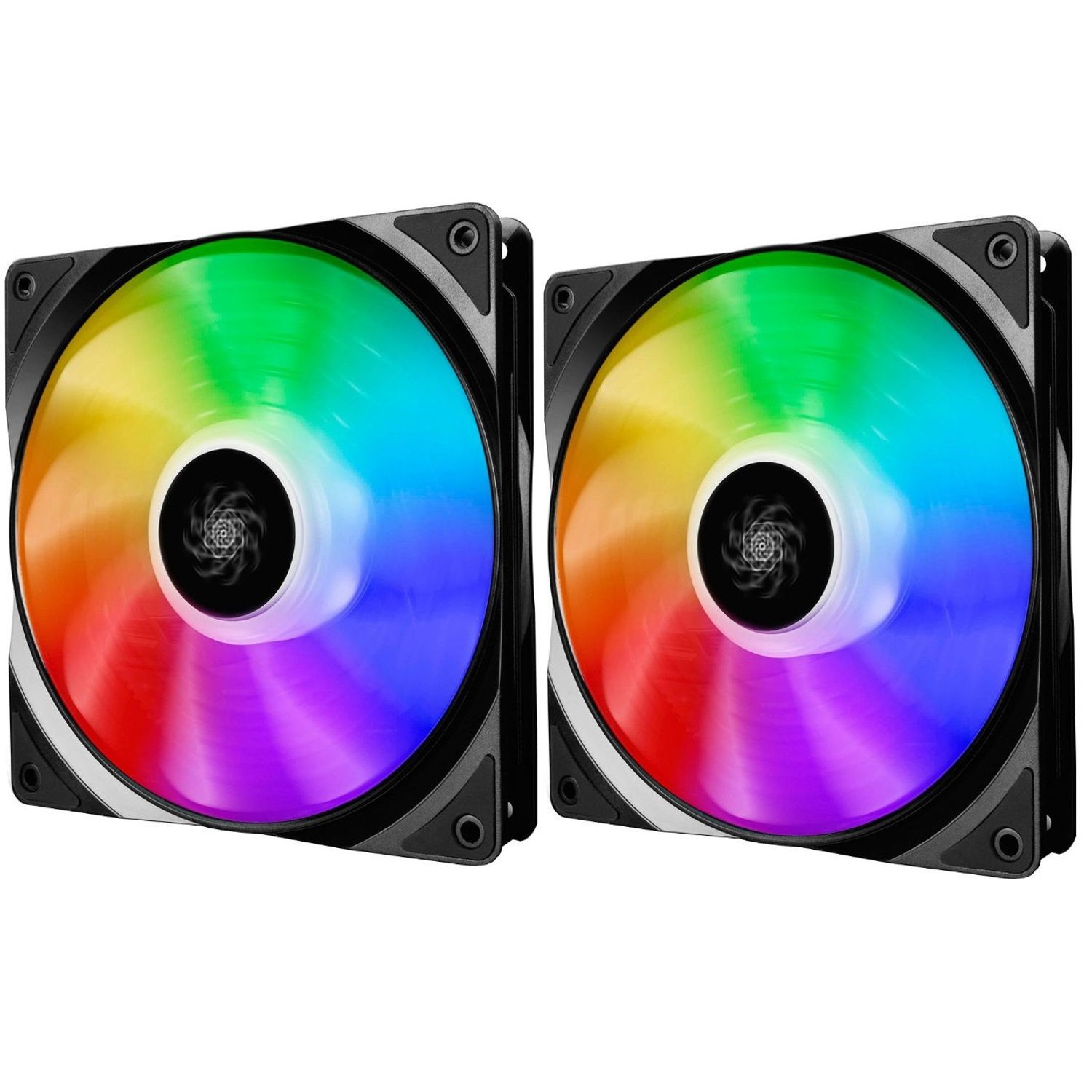 Ventilator Carcasa Deepcool Cf140X2, Rgb Led, 140Mm, 2 buc, controller Ventilator DeepCool CF140, 2 buc., LED RGB, 140mm (Negru) fotografia produsului