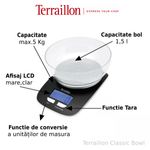 Cantar de bucatarie, Terraillon Classic Bowl, 5 Kg fotografia produsului View 2 S