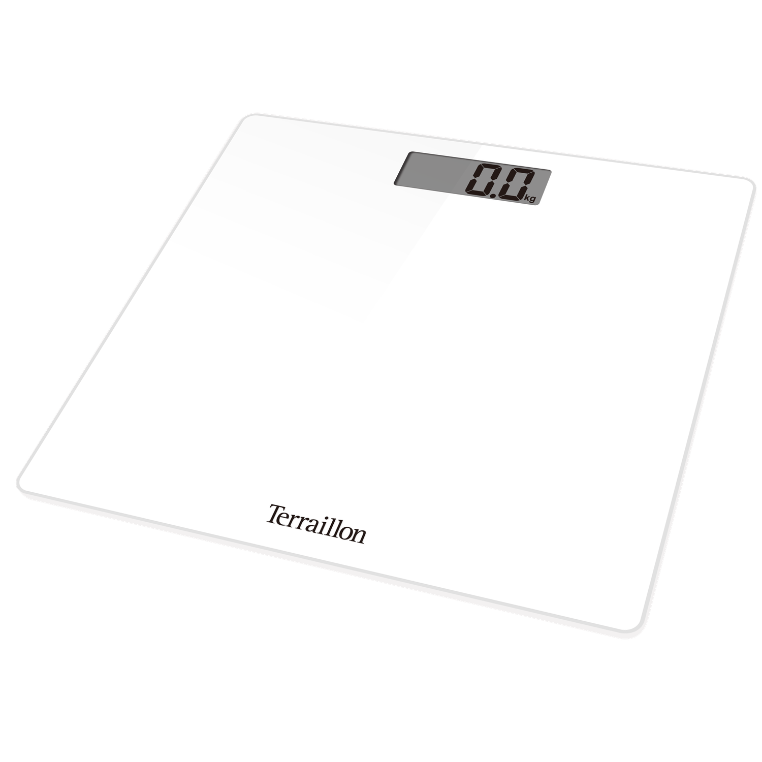 Cantar corporal electronic, Terraillon TX1000, platforma de sticla, Alb fotografia produsului