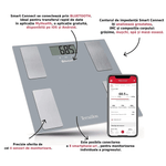 Cantar electronic, Terraillon Smart Connect, Bluetooth, platforma de sticla, 160 kg, Gri fotografia produsului View 2 S