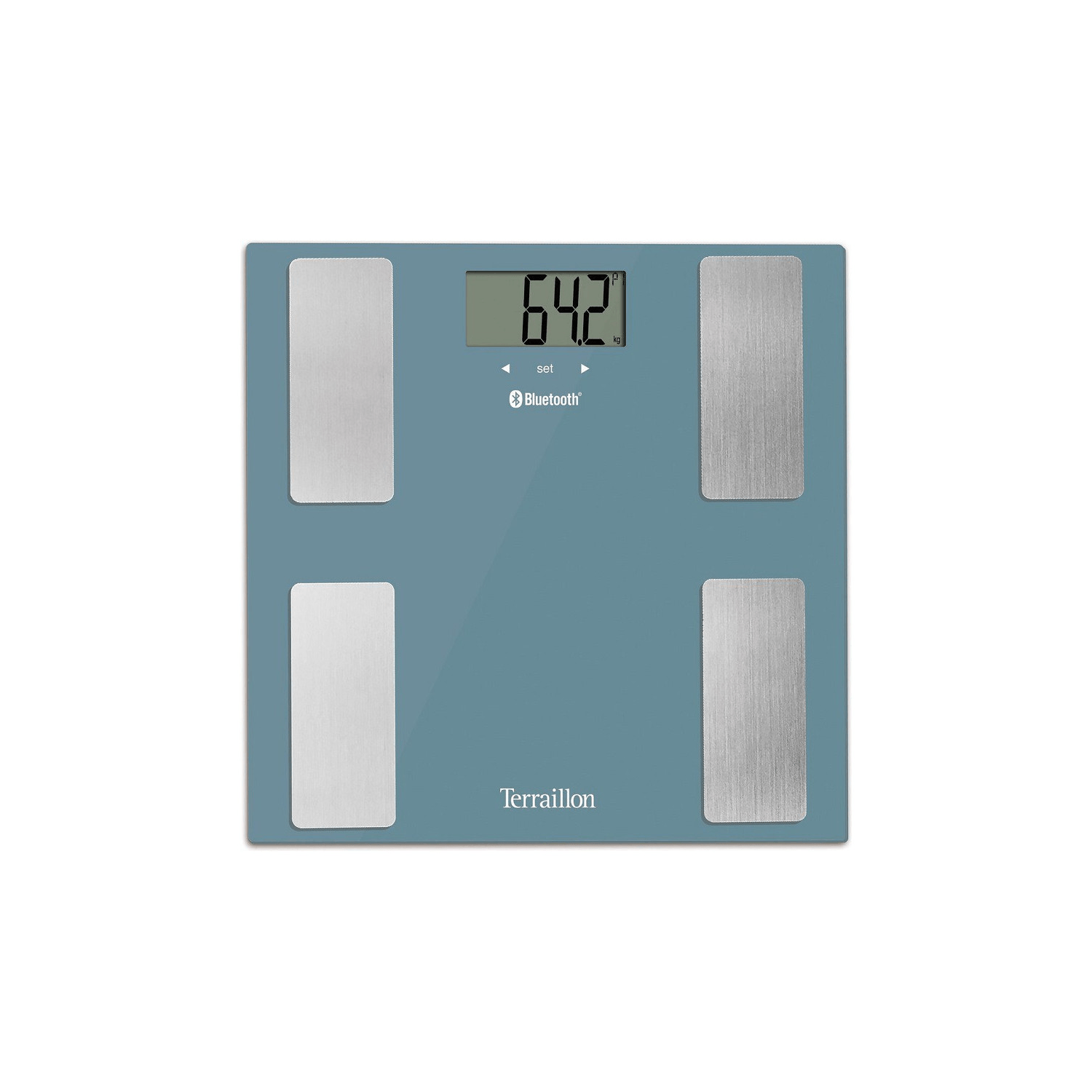 Cantar electronic, Terraillon Smart Connect, Bluetooth, platforma de sticla, 160 kg, Albastru fotografia produsului