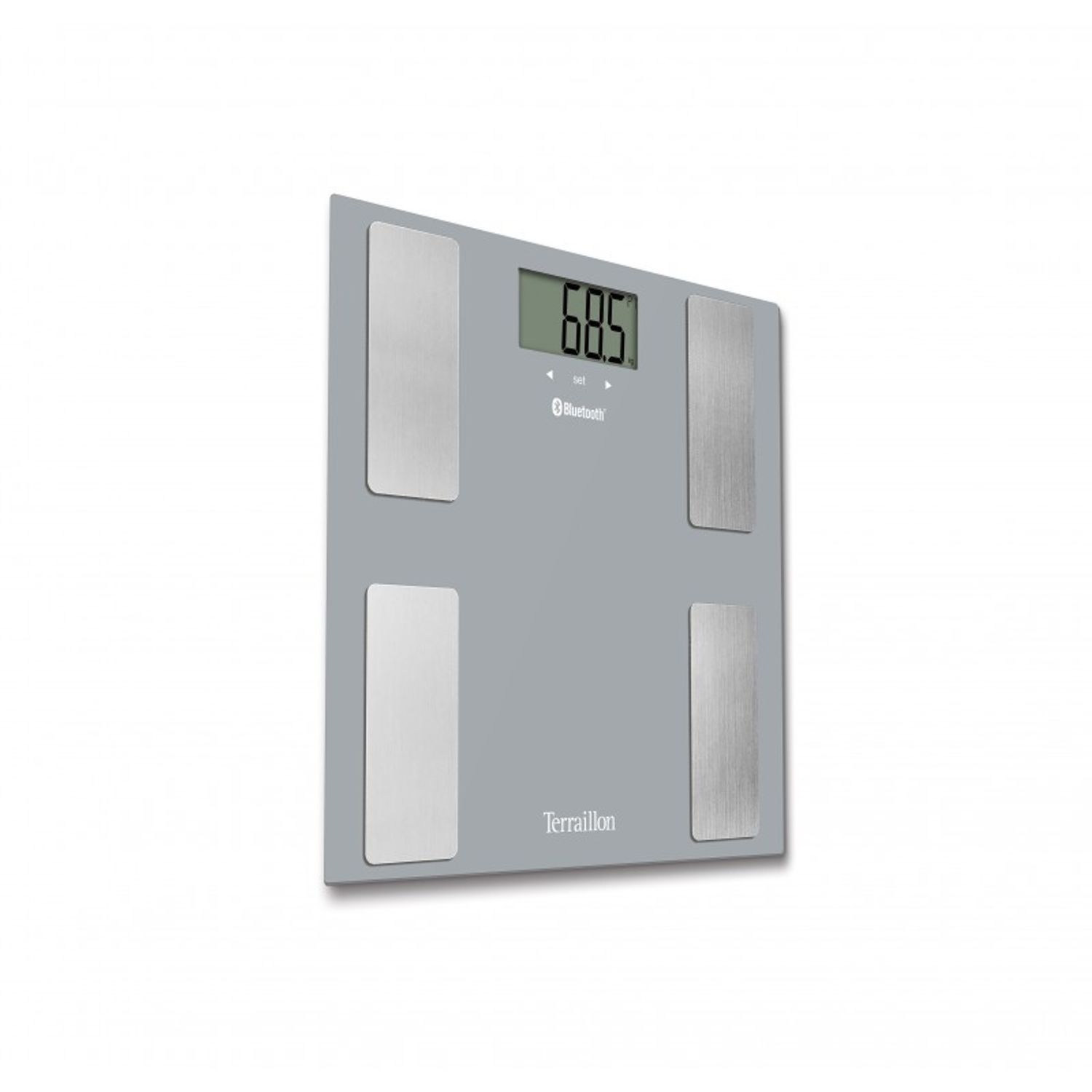 Cantar electronic, Terraillon Smart Connect, Bluetooth, platforma de sticla, 160 kg, Gri fotografia produsului View 3 L
