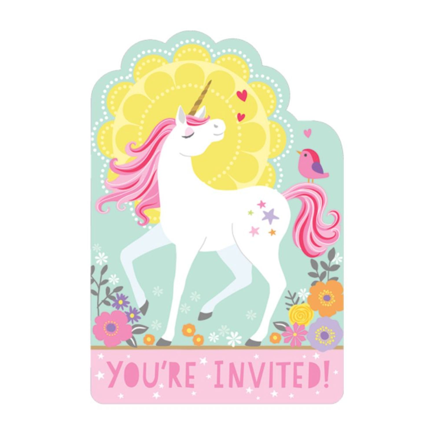 Set 8 invitatii Unicorn, 10.7 x 15.8 cm fotografia produsului
